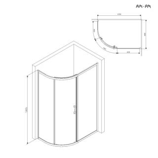 Душевой уголок Am.Pm Like Solo Slide W83UG-302U120CG 120x80 см без поддона